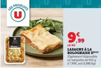 Super U U - lasagne à la bolognaise offre