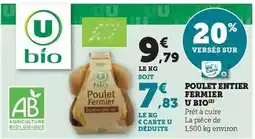 Super U U - poulet entier fermier bio offre