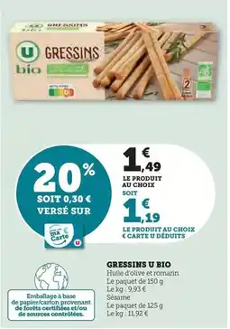 Super U U - gressins bio offre
