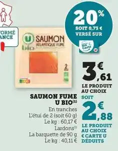 Super U U - saumon fume bio offre