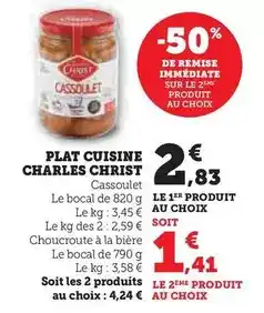 Super U Charles christ - plat cuisine offre