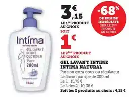 Super U Intima - gel lavant natural offre