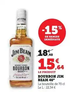 Hyper U Jim beam - bourbon 40° offre