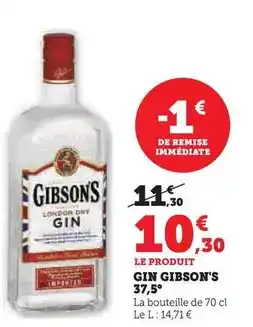 Hyper U Gibson's - gin 37,5° offre