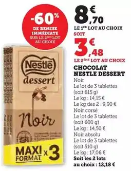 Hyper U Nestlé - chocolat dessert offre
