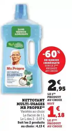 Hyper U Mr propre - nettoyant au choix multi-usages offre