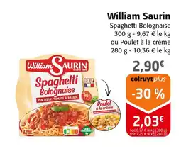 Colruyt WILLIAM SAURIN Spaghetti bolognaise offre