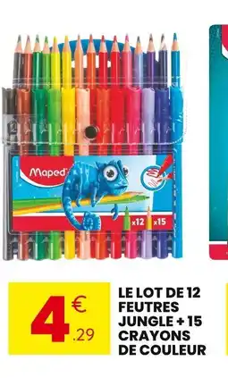 Stokomani Le lot de 12 feutres jungle + 15 crayons de couleur offre