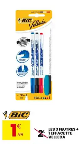 Stokomani Les 3 feutres + 1 effacette velleda offre