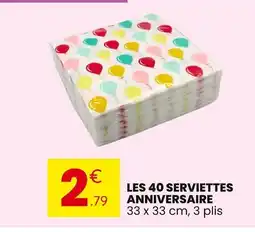Stokomani Les 40 serviettes anniversaire offre