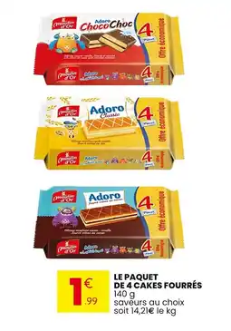 Stokomani Le paquet de 4 cakes fourrés offre
