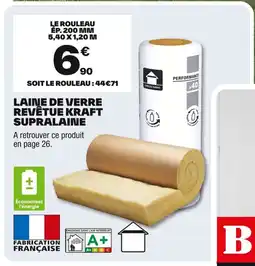 Brico Dépôt Laine de verre revêtue kraft supralaine offre