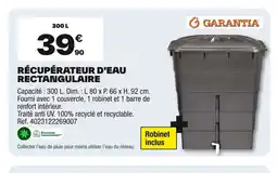 Brico Dépôt Récupérateur d'eau rectangulaire offre
