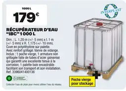 Brico Dépôt Récupérateur d'eau ibc offre