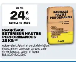 Brico Dépôt Ragréage extérieur hautes performances offre