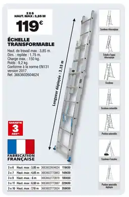 Brico Dépôt Échelle transformable offre