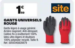 Brico Dépôt Gants universels rouge offre