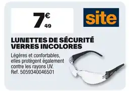 Brico Dépôt Lunettes de sécurité verres incolores offre
