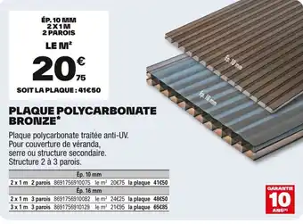 Brico Dépôt Plaque polycarbonate bronze offre