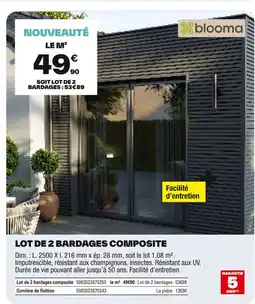 Brico Dépôt Lot de 2 bardages composite offre