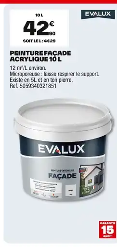 Brico Dépôt EVALUX Peinture façade acrylique offre