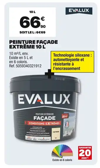 Brico Dépôt EVALUX Peinture façade extrême offre