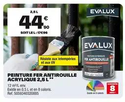 Brico Dépôt EVALUX Peinture fer antirouille offre