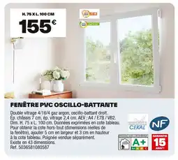 Brico Dépôt Fenêtre pvc oscillo-battante offre