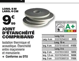 Brico Dépôt Joint d'étanchéité compriband offre