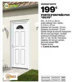 Brico Dépôt Porte d'entrée pvc offre