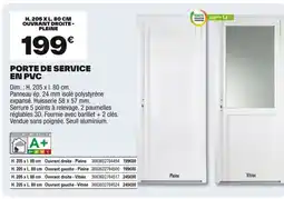Brico Dépôt Porte de service en pvc offre