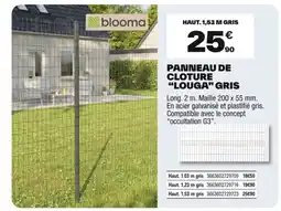 Brico Dépôt Panneau de cloture louga gris offre