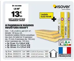 Brico Dépôt ISOVER 8 panneaux rigides revêtues kraft offre