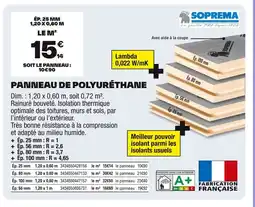 Brico Dépôt SOPREMA Panneau de polyurethane offre
