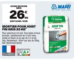 Brico Dépôt MAPEI Mortier pour joint fin gris offre