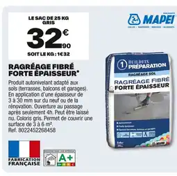 Brico Dépôt MAPEI gréage fibré forte épaisseur offre