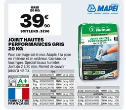 Brico Dépôt MAPEI Joint hautes performances gris offre