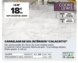 Brico Dépôt Carrelage de sol intérieur calacatto offre