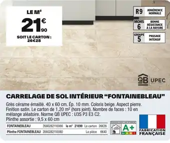 Brico Dépôt Carrelage de sol intérieur fontainebleau offre