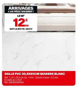 Brico Dépôt Dalle pvc marbre blanc offre