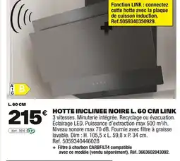Brico Dépôt Hotte inclinee noire offre