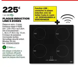 Brico Dépôt Plaque induction link 4 zones offre