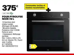Brico Dépôt Four pyrolyse noir offre