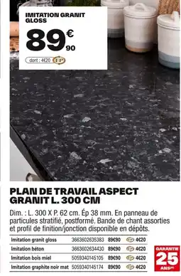 Brico Dépôt Plan de travail aspect granit offre