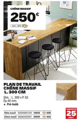 Brico Dépôt Plan de travail chêne massif offre