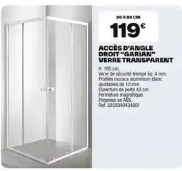 Brico Dépôt Accès d'angle droit garian verre transparent offre