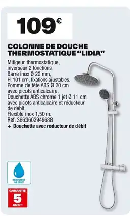 Brico Dépôt Colonne de douche thermostatique lidia offre