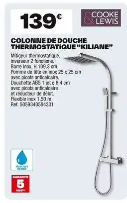 Brico Dépôt Colonne de douche cooke lewis offre