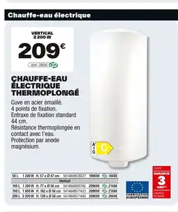 Brico Dépôt Chauffe-eau électrique thermoplongé offre