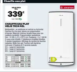 Brico Dépôt Chauffe eau plat velis tech offre